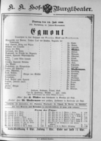 Theaterzettel (Oper und Burgtheater in Wien) 18900715 Seite: 1