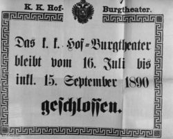 Theaterzettel (Oper und Burgtheater in Wien) 18900716 Seite: 1