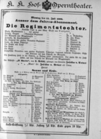 Theaterzettel (Oper und Burgtheater in Wien) 18900721 Seite: 1