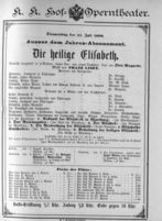 Theaterzettel (Oper und Burgtheater in Wien) 18900731 Seite: 1