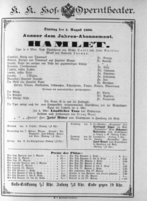 Theaterzettel (Oper und Burgtheater in Wien) 18900805 Seite: 1