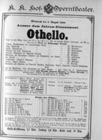 Theaterzettel (Oper und Burgtheater in Wien) 18900806 Seite: 1