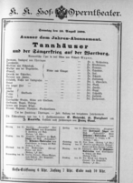 Theaterzettel (Oper und Burgtheater in Wien) 18900810 Seite: 1
