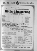 Theaterzettel (Oper und Burgtheater in Wien) 18900815 Seite: 1
