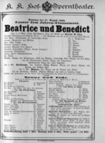 Theaterzettel (Oper und Burgtheater in Wien) 18900817 Seite: 1