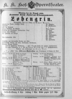 Theaterzettel (Oper und Burgtheater in Wien) 18900818 Seite: 1