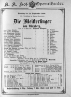 Theaterzettel (Oper und Burgtheater in Wien) 18900914 Seite: 1