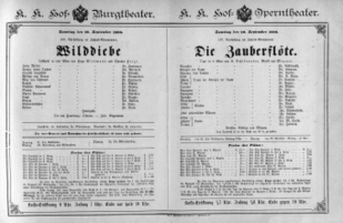 Theaterzettel (Oper und Burgtheater in Wien) 18900920 Seite: 1
