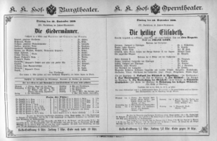 Theaterzettel (Oper und Burgtheater in Wien) 18900930 Seite: 1
