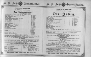 Theaterzettel (Oper und Burgtheater in Wien) 18901014 Seite: 1