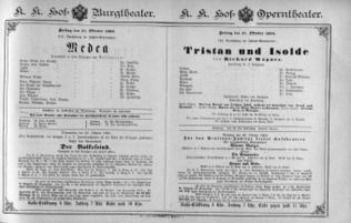Theaterzettel (Oper und Burgtheater in Wien) 18901017 Seite: 1