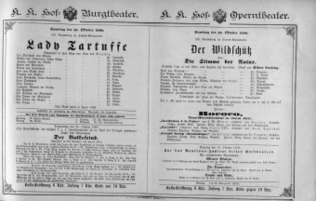 Theaterzettel (Oper und Burgtheater in Wien) 18901018 Seite: 1