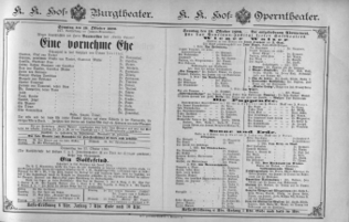 Theaterzettel (Oper und Burgtheater in Wien) 18901019 Seite: 1