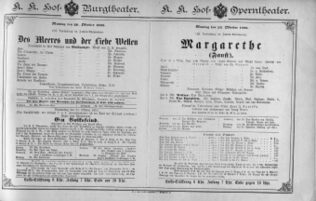 Theaterzettel (Oper und Burgtheater in Wien) 18901020 Seite: 1
