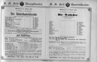 Theaterzettel (Oper und Burgtheater in Wien) 18901022 Seite: 1