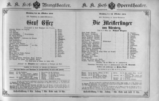 Theaterzettel (Oper und Burgtheater in Wien) 18901026 Seite: 1