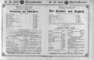 Theaterzettel (Oper und Burgtheater in Wien) 18901029 Seite: 1