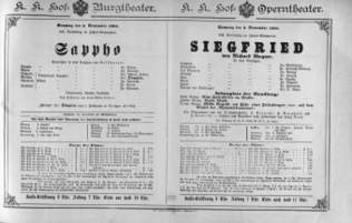 Theaterzettel (Oper und Burgtheater in Wien) 18901102 Seite: 1
