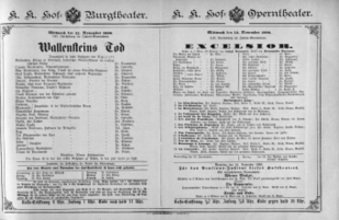 Theaterzettel (Oper und Burgtheater in Wien) 18901112 Seite: 1