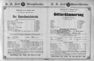 Theaterzettel (Oper und Burgtheater in Wien) 18901211 Seite: 1