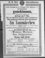 Theaterzettel (Oper und Burgtheater in Wien) 18901224 Seite: 1