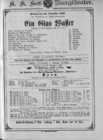 Theaterzettel (Oper und Burgtheater in Wien) 18901226 Seite: 1