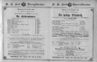Theaterzettel (Oper und Burgtheater in Wien) 18901229 Seite: 1