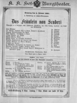Theaterzettel (Oper und Burgtheater in Wien) 18910104 Seite: 1