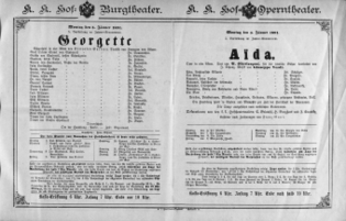 Theaterzettel (Oper und Burgtheater in Wien) 18910105 Seite: 1