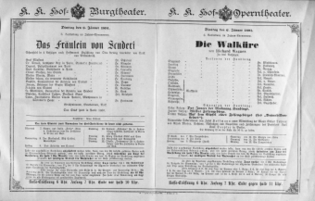 Theaterzettel (Oper und Burgtheater in Wien) 18910106 Seite: 1
