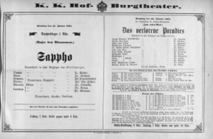 Theaterzettel (Oper und Burgtheater in Wien) 18910125 Seite: 1