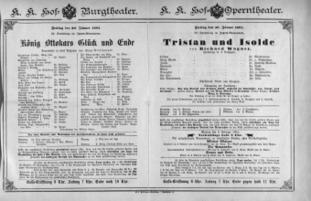 Theaterzettel (Oper und Burgtheater in Wien) 18910130 Seite: 1
