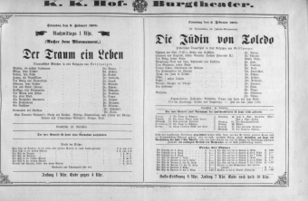Theaterzettel (Oper und Burgtheater in Wien) 18910208 Seite: 1