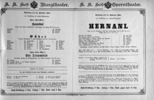 Theaterzettel (Oper und Burgtheater in Wien) 18910214 Seite: 1
