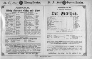 Theaterzettel (Oper und Burgtheater in Wien) 18910302 Seite: 1
