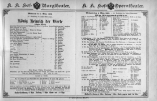 Theaterzettel (Oper und Burgtheater in Wien) 18910304 Seite: 1