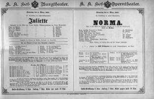 Theaterzettel (Oper und Burgtheater in Wien) 18910308 Seite: 1