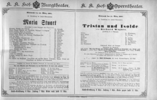Theaterzettel (Oper und Burgtheater in Wien) 18910311 Seite: 1