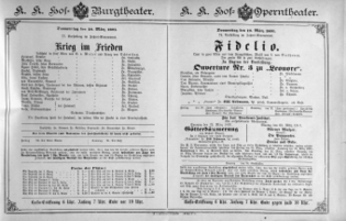 Theaterzettel (Oper und Burgtheater in Wien) 18910319 Seite: 1