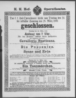 Theaterzettel (Oper und Burgtheater in Wien) 18910324 Seite: 1
