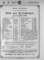 Theaterzettel (Oper und Burgtheater in Wien) 18910330 Seite: 1