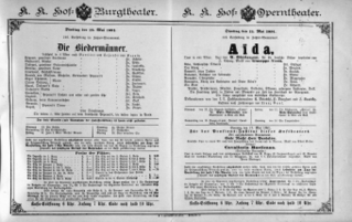 Theaterzettel (Oper und Burgtheater in Wien) 18910512 Seite: 1