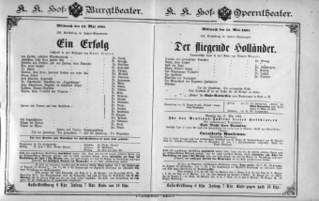 Theaterzettel (Oper und Burgtheater in Wien) 18910513 Seite: 1