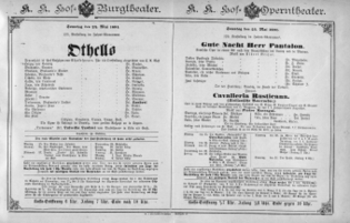Theaterzettel (Oper und Burgtheater in Wien) 18910524 Seite: 1