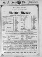 Theaterzettel (Oper und Burgtheater in Wien) 18910601 Seite: 1