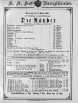 Theaterzettel (Oper und Burgtheater in Wien) 18910607 Seite: 1