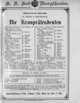 Theaterzettel (Oper und Burgtheater in Wien) 18910616 Seite: 1