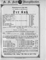 Theaterzettel (Oper und Burgtheater in Wien) 18910618 Seite: 1