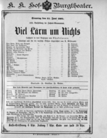 Theaterzettel (Oper und Burgtheater in Wien) 18910621 Seite: 1