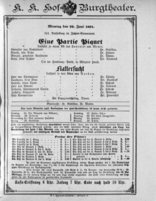 Theaterzettel (Oper und Burgtheater in Wien) 18910622 Seite: 1